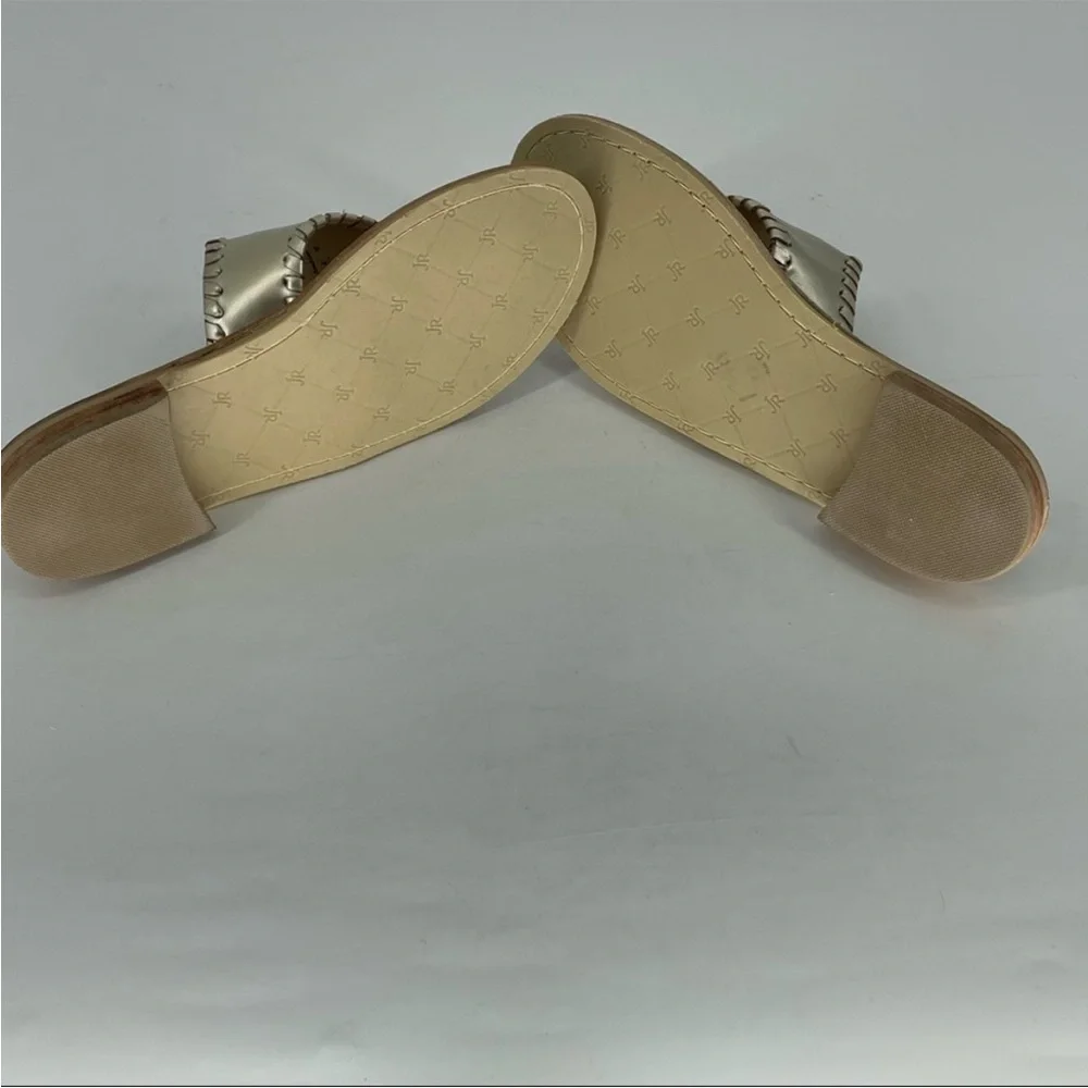 JACK ROGERS NEW FIREWORKS METALLIC GOLD COLORFUL SLIP ON SANDALS 6 - Picture 7 of 7